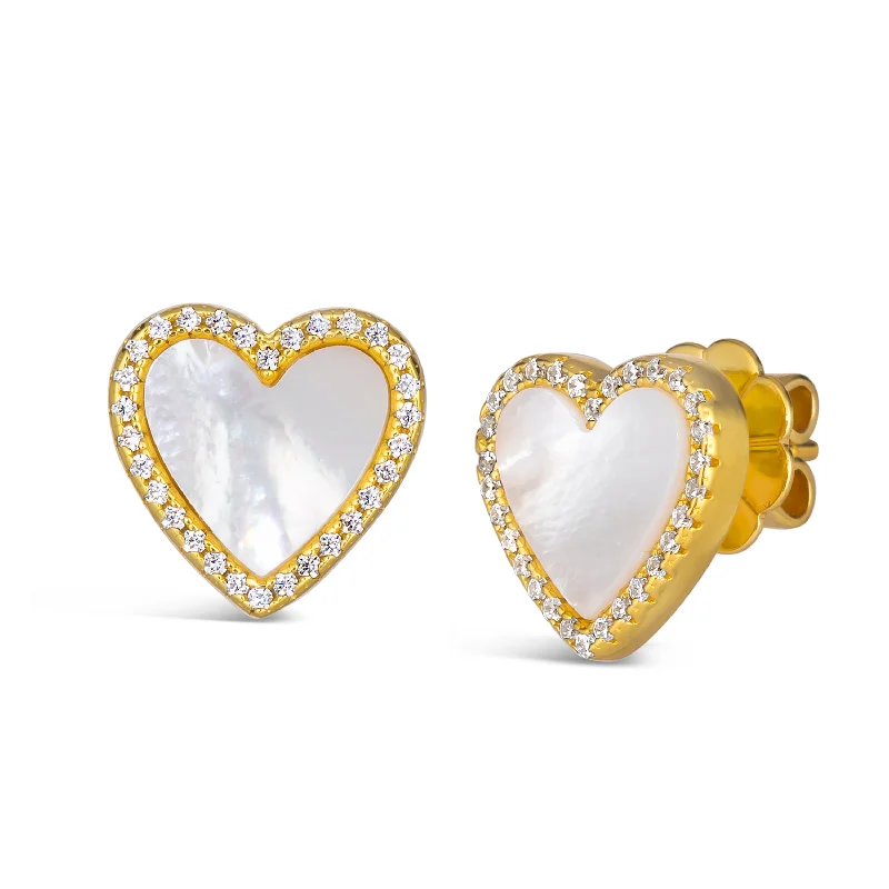 House of Hearts Mother of Pearl Earrings