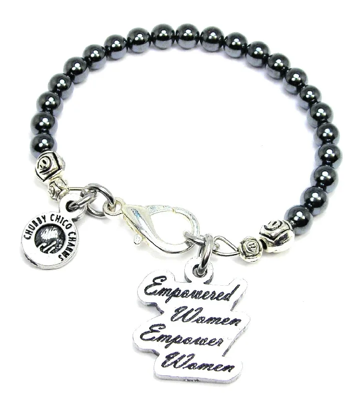 Empowered Women Empower Women Hematite Glass Bracelet