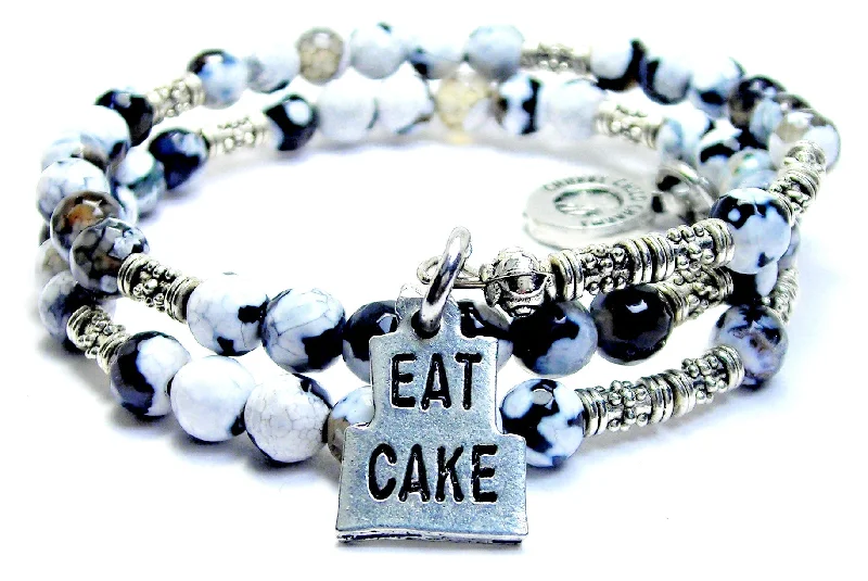 Eat Cake Two Layers Agate Stone Microcrystalline Quartz Wrap Bracelet