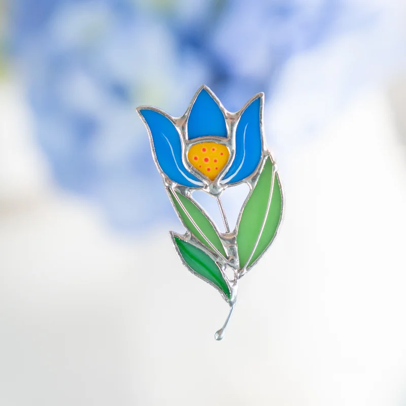 Blue Anemone Brooch