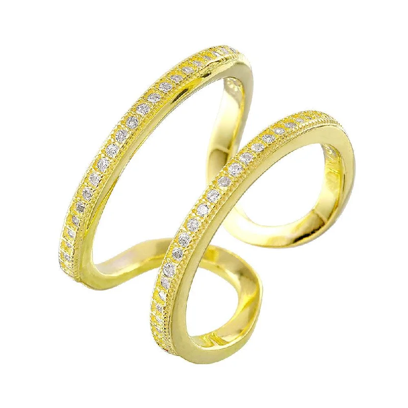 Silver 925 Gold Plated Entangling Ring - STR01022GP