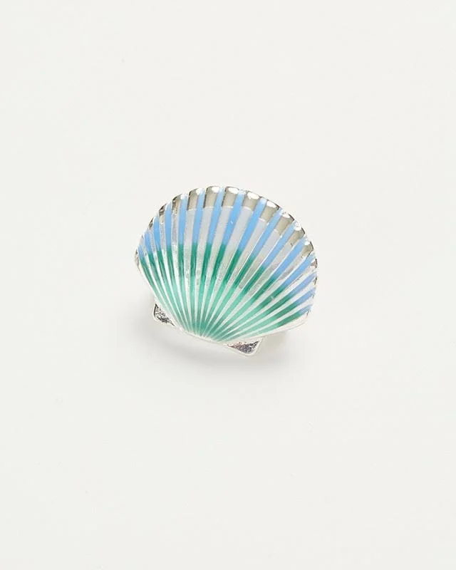 Enamel Shell Brooch