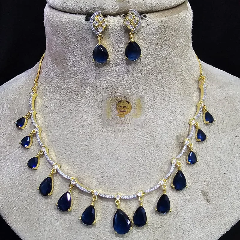 FS Collection Gold Plated Austrian Stone Necklace Set