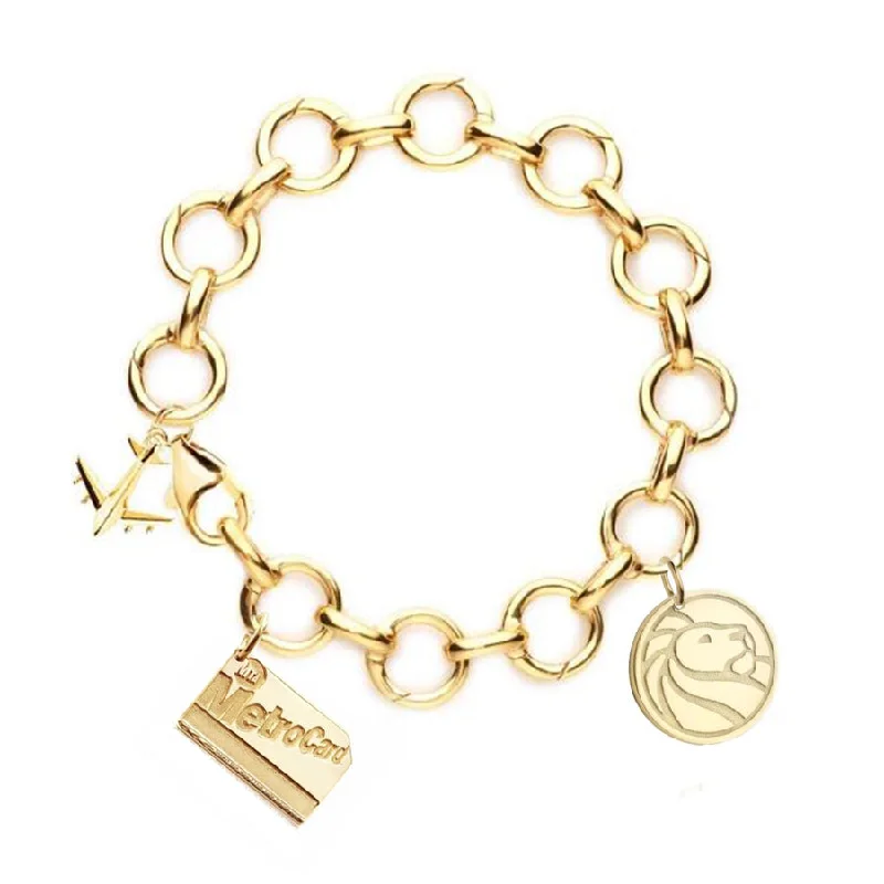 NYPL and NYC Gold Infinity Charm Bracelet