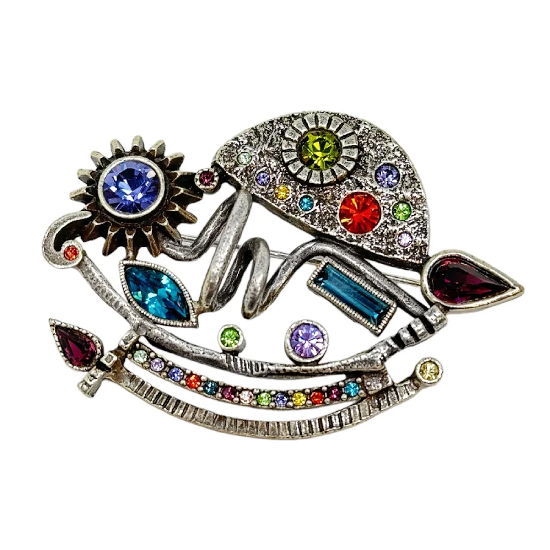 Patricia Locke Prophecy Brooch in Silver Zest