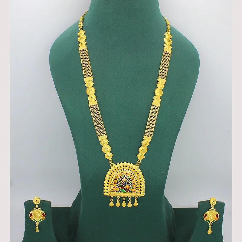 Mahavir Gold Plated Long Necklace Set